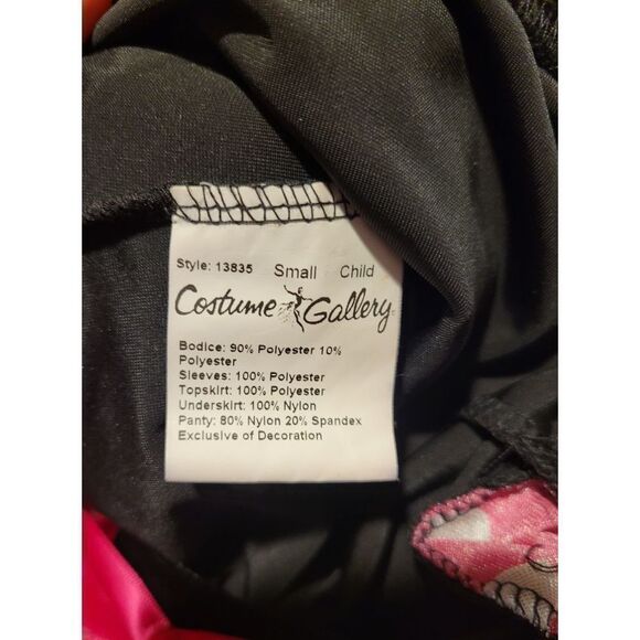 Costume Gallery Girls Black Velvet with Pink and White Polka Dot- Size S - Picture 2 of 5